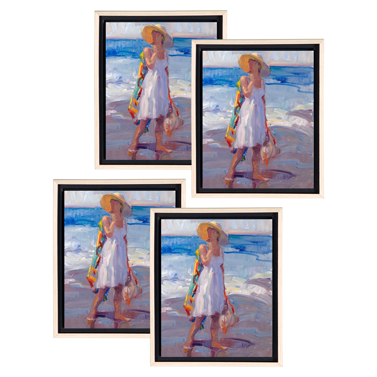 Creative Mark Illusions Floater Frame For 3/4" Deep Canvases - Natural Wood - Set of 4 - Ideal for Galleries & Home Decor - Wood Float Frame for Canvas Paintings- Complete Hanging Hardware